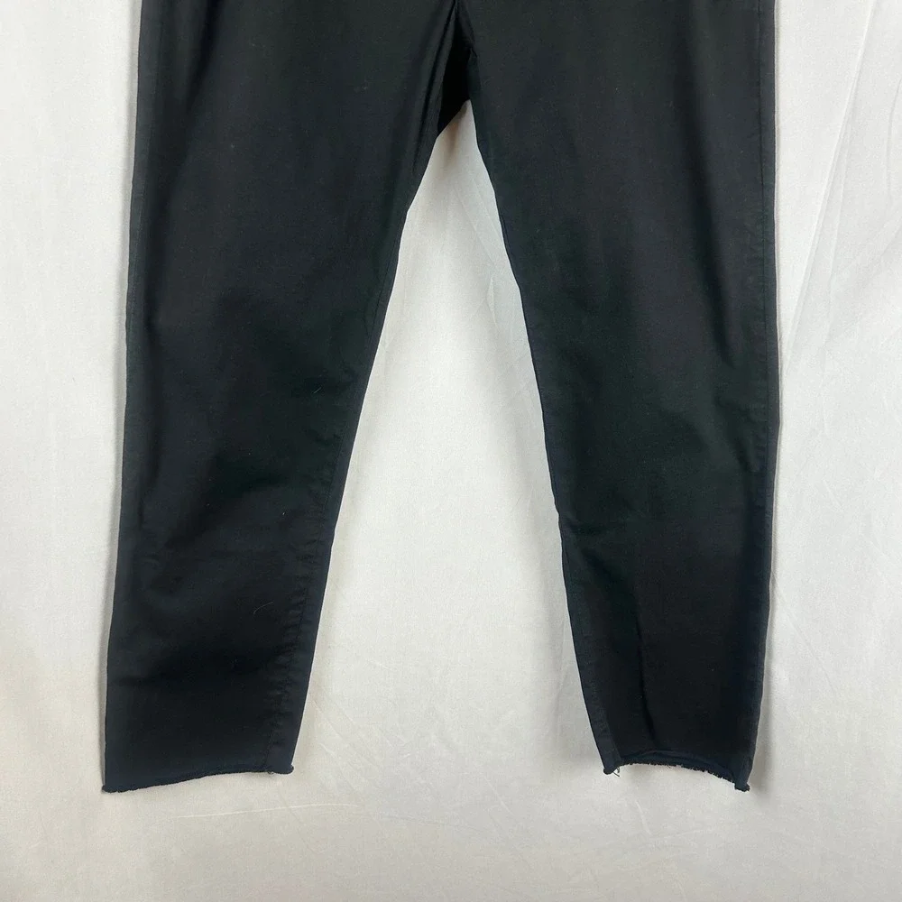 Frank & Eileen Wicklow Italian Cotton Chino Pants Black Raw Hem Womens Size 4